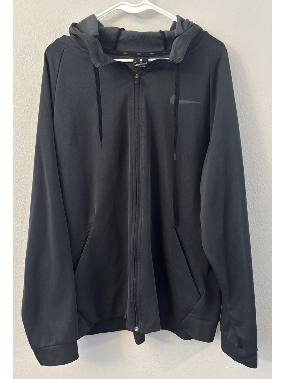 Nike Dri-FIT Full Zip Hoodie Mens XL Grey Training Active Performance Jacket